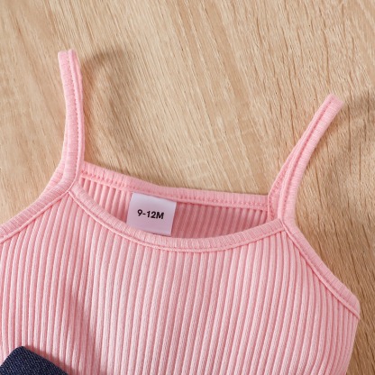 2pcs Baby Girls Tulle Dress Set with Bow Details