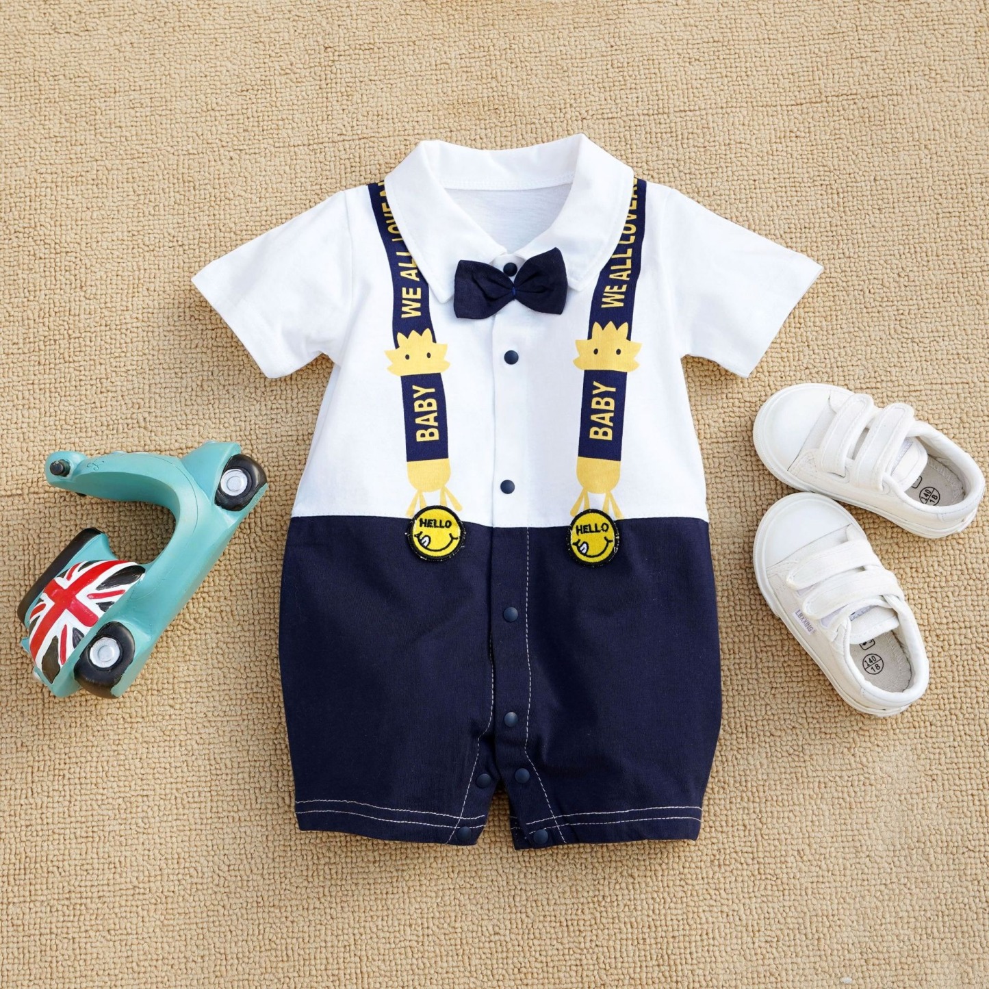 Baby Boy "BABY" Letter Suspenders Jumpsuits