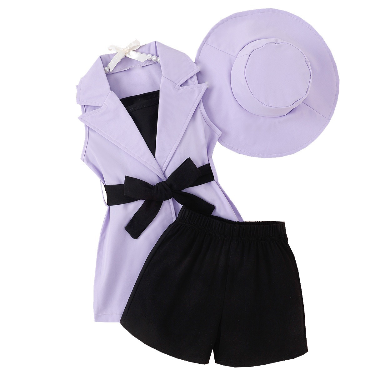 4pcs Toddler Girls Princess-style Coordinated Set
