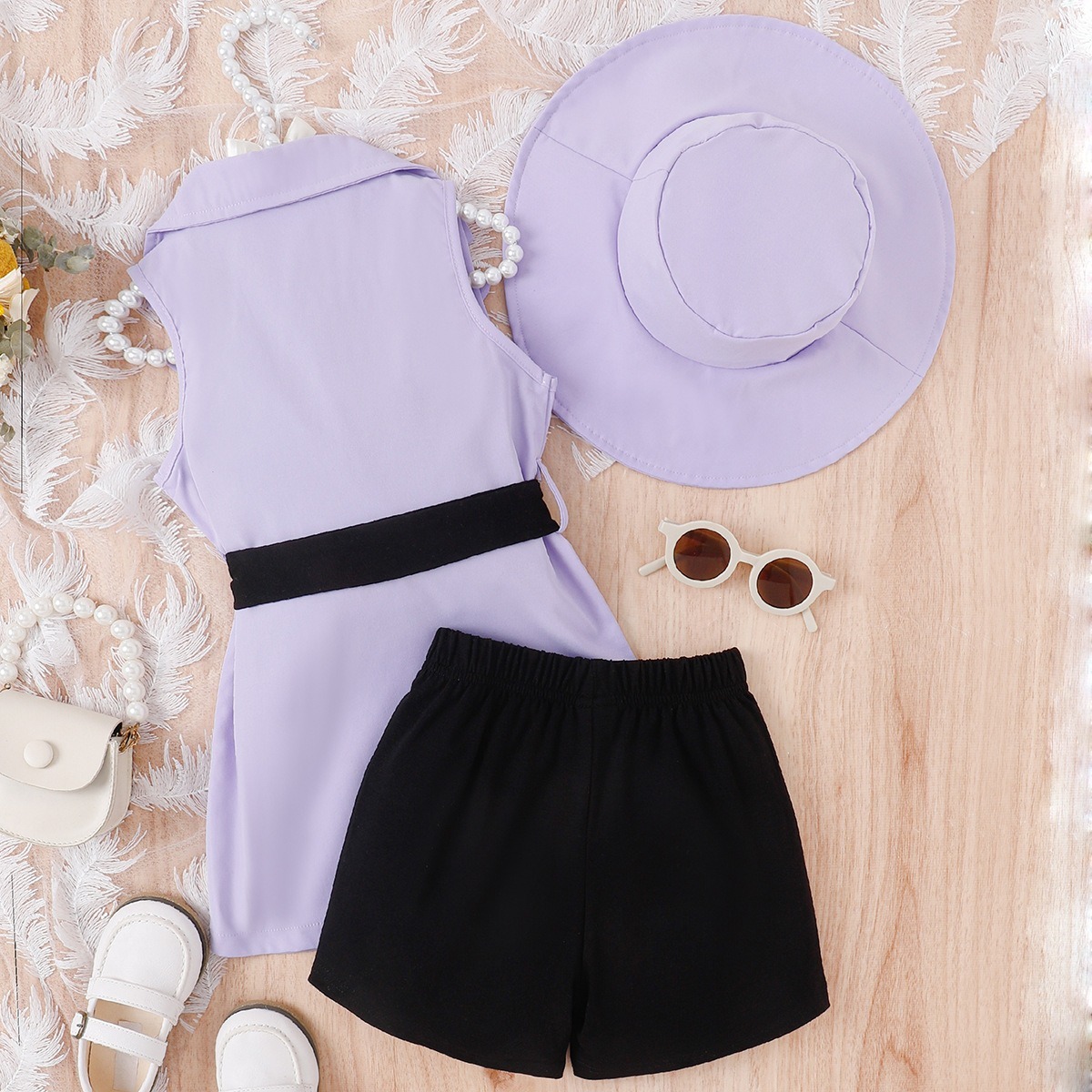 4pcs Toddler Girls Princess-style Coordinated Set