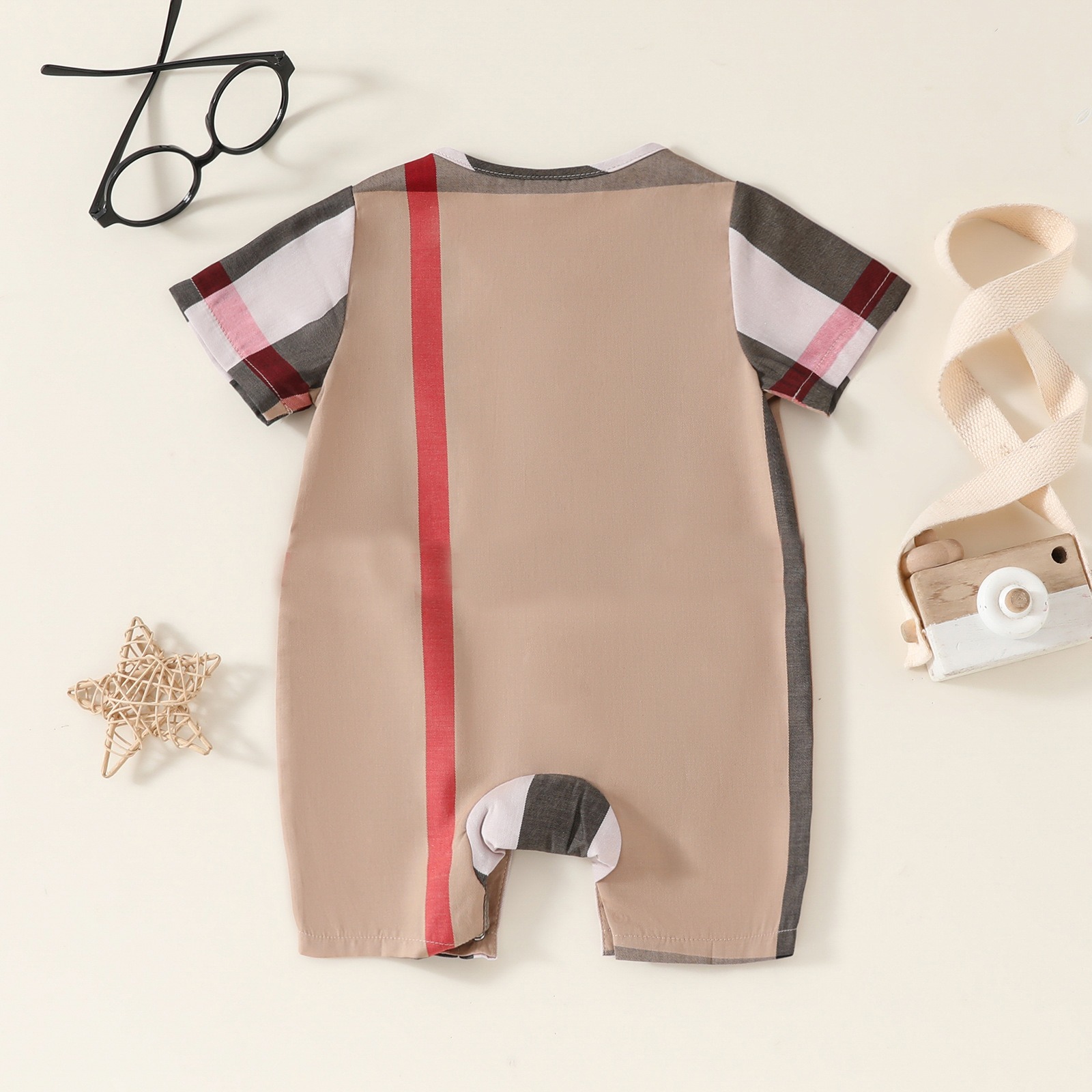 Baby Boy Snap-Button Short-Sleeve Jumpsuits