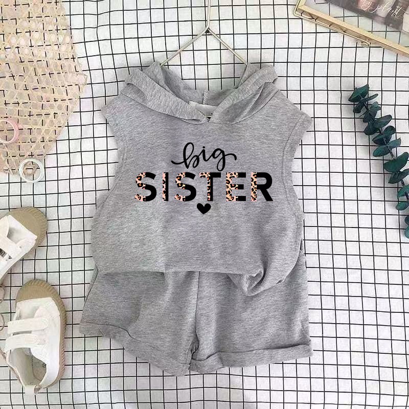 2pcs Baby Girls Cartoon Print Tank Top & Shorts