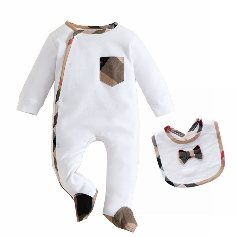 Baby Boy Round-Neck Long-Sleeve Jumpsuits