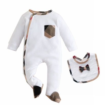 Baby Boy Round-Neck Long-Sleeve Jumpsuits