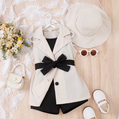 4pcs Toddler Girls Princess-style Coordinated Set