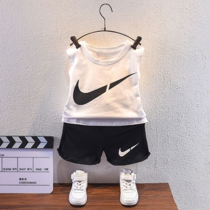 2pcs Toddler Boys Sleeveless Training Top & Performance Shorts