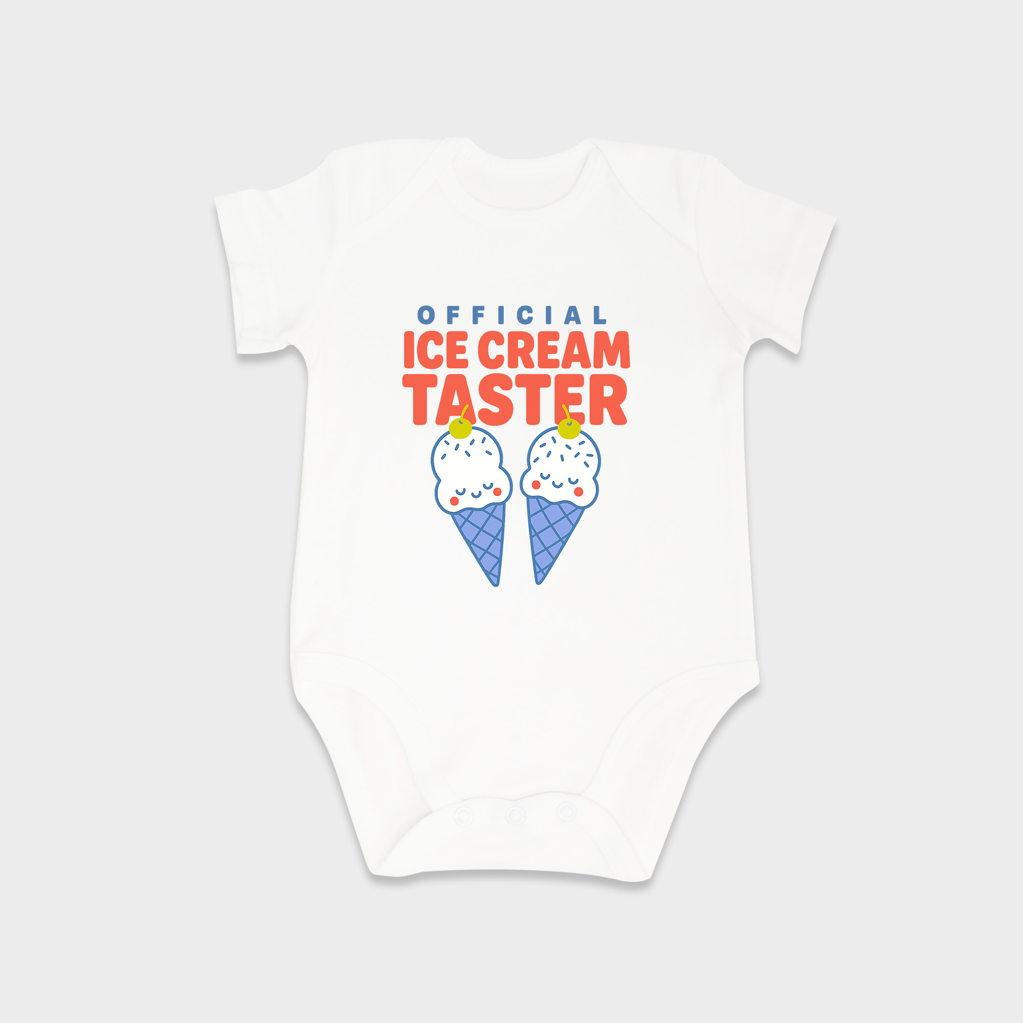 Official Ice Cream Taster baby onesies in White