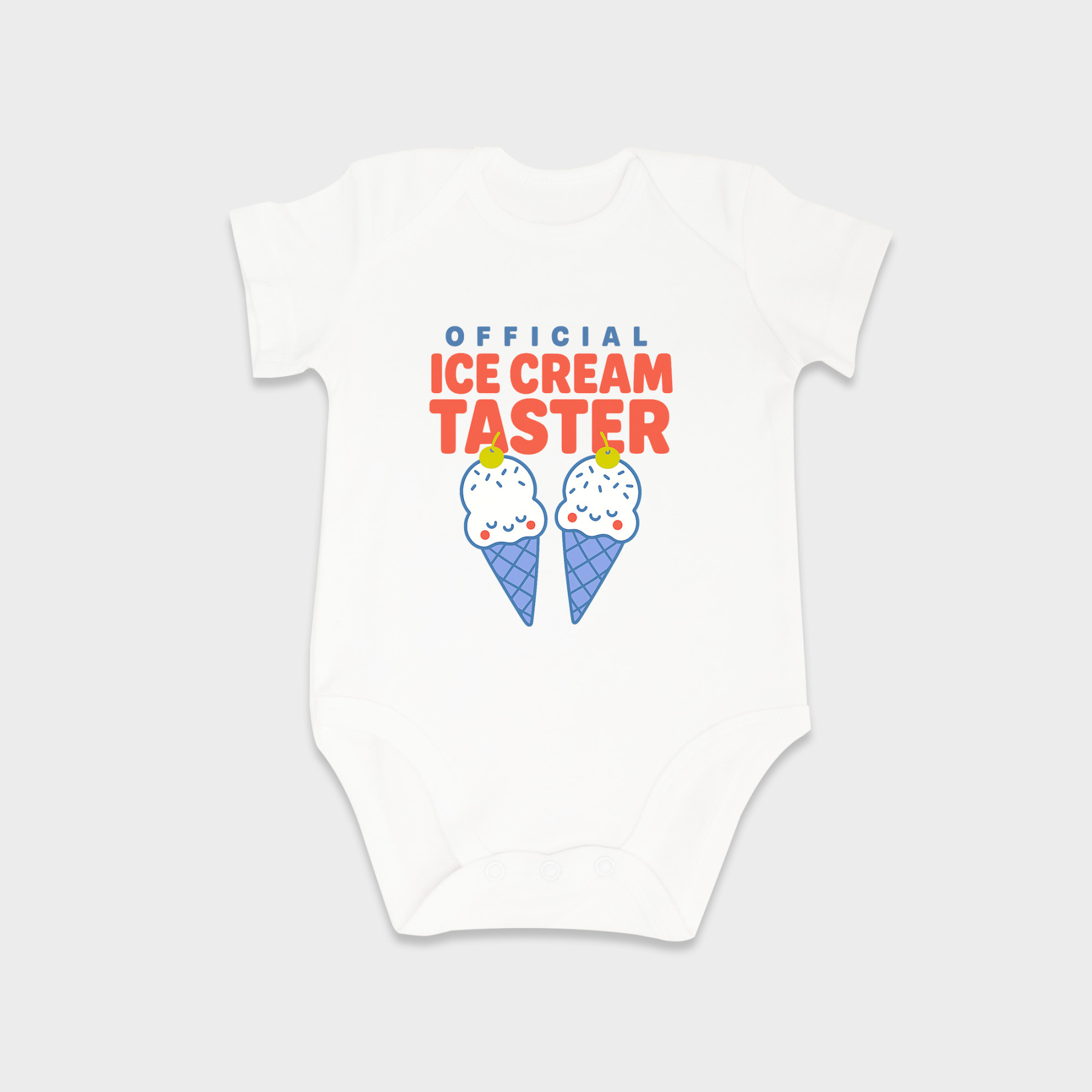 Official Ice Cream Taster baby onesies in White