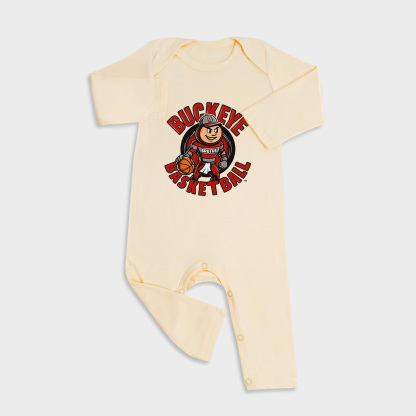 Ohio State Buckeye Basketball Long Sleeve &Long Leg Jumpsuit Light Yellow