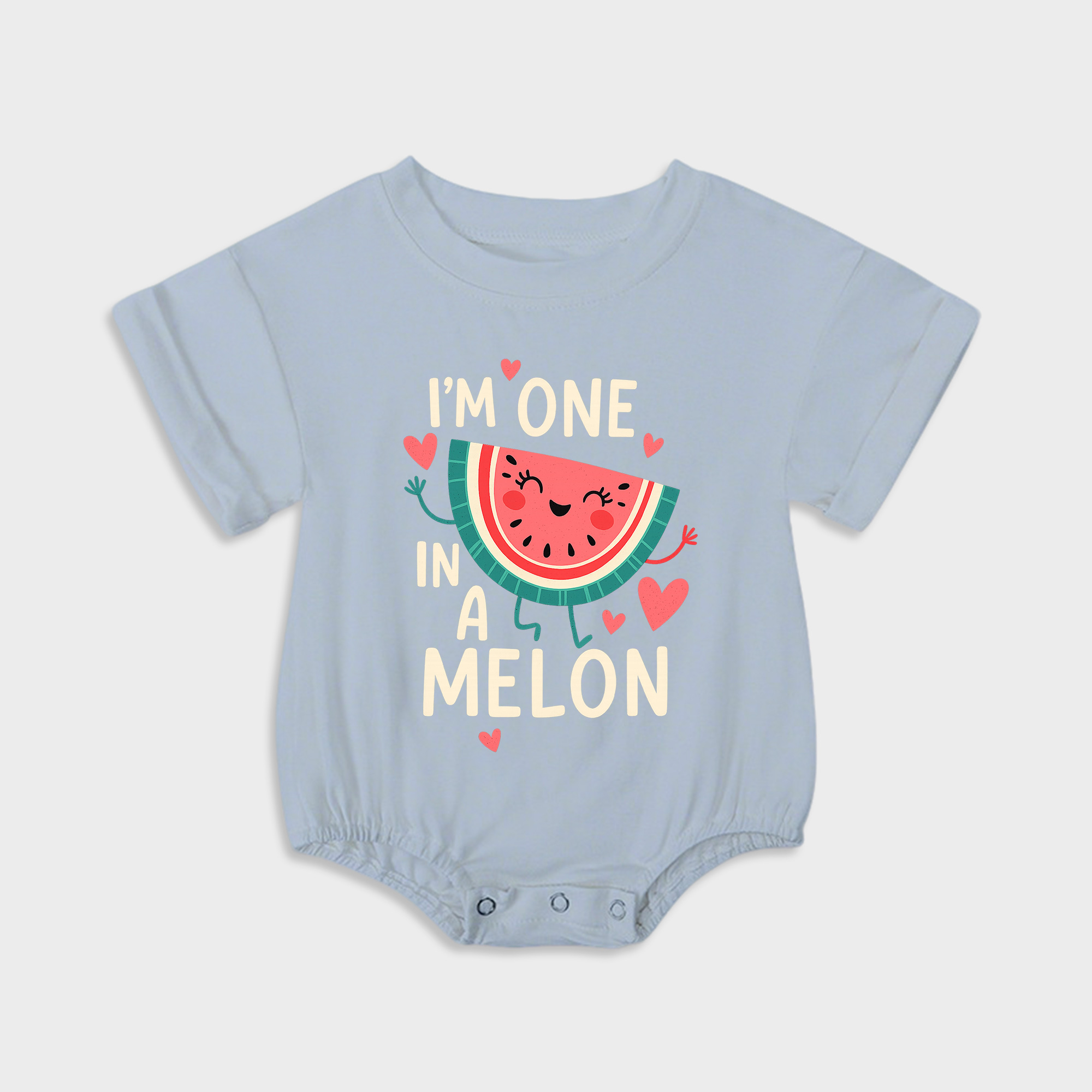 baby onesies - one melon short-sleeved triangle onesies light steel blue