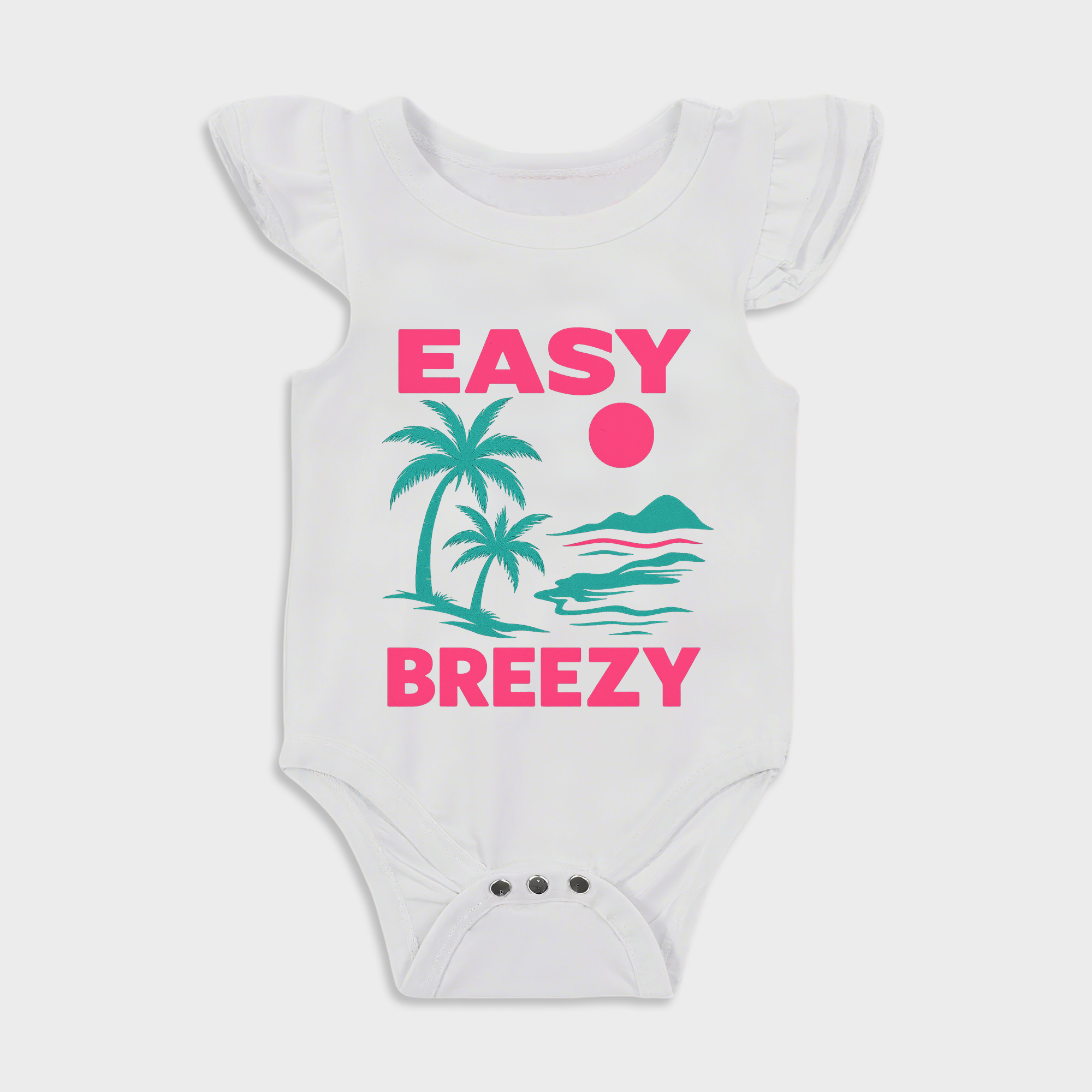 Baby romper with Palm Tree design in White