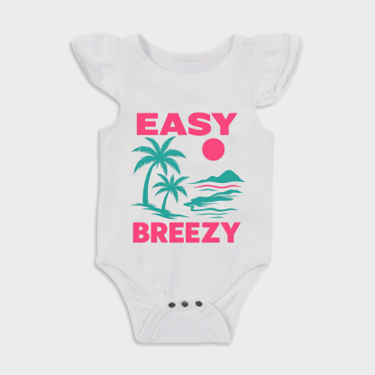 Baby romper with Palm Tree design in White