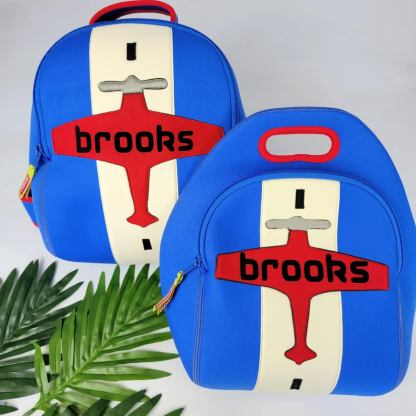 Personalized Airplane Backpack and Lunch Box