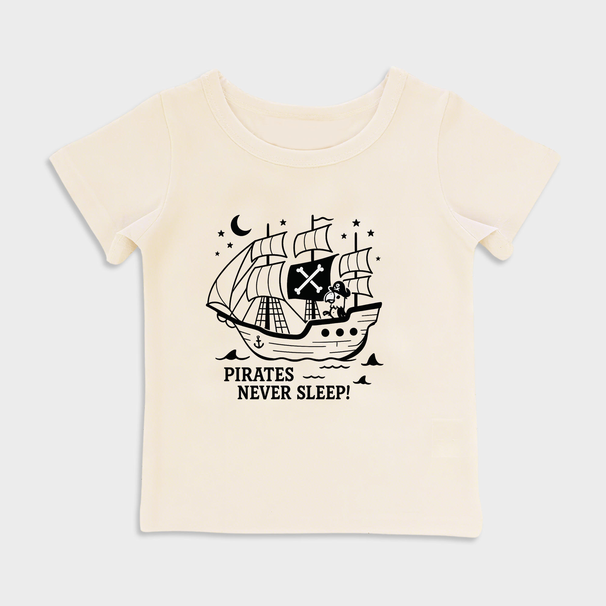 baby shirts pirate kids' t shirt, toddler top beige