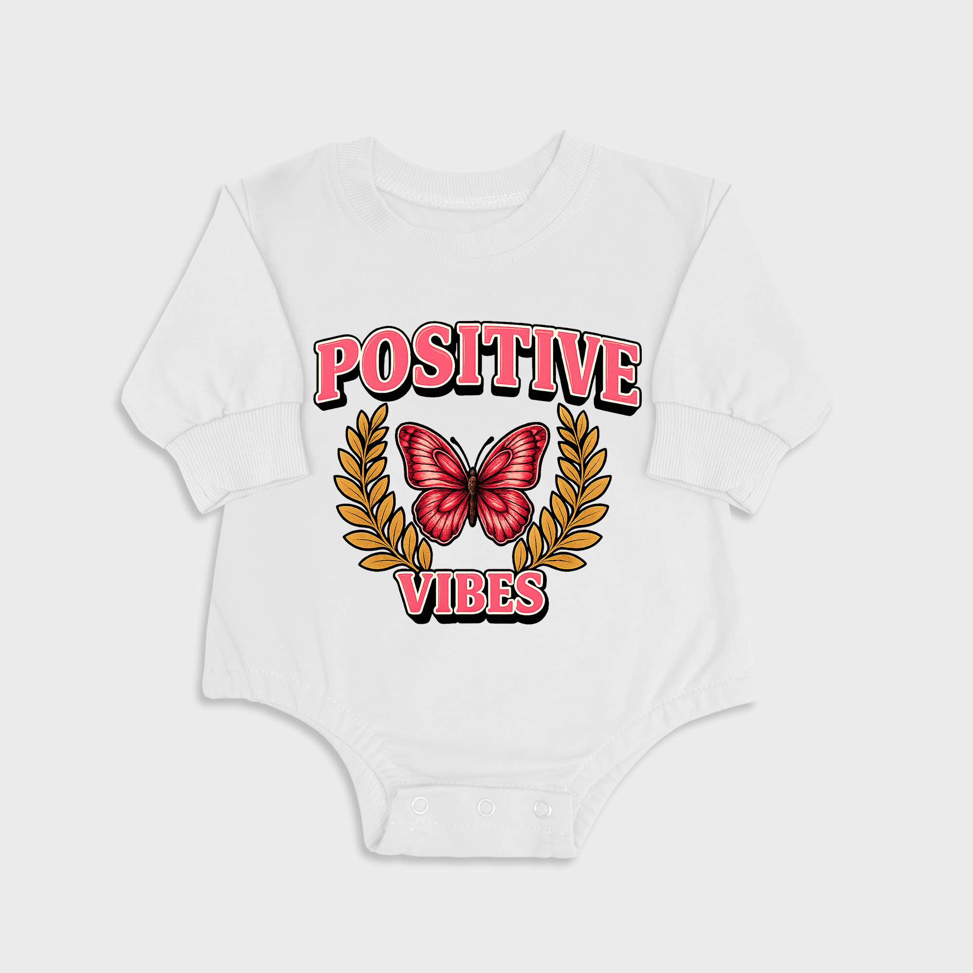 Positive White long-sleeved triangle baby onesies