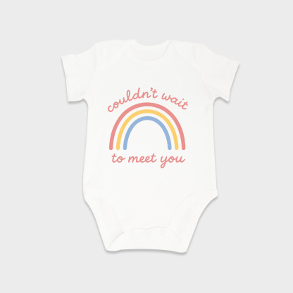 Preemie Rainbow baby onesies in White