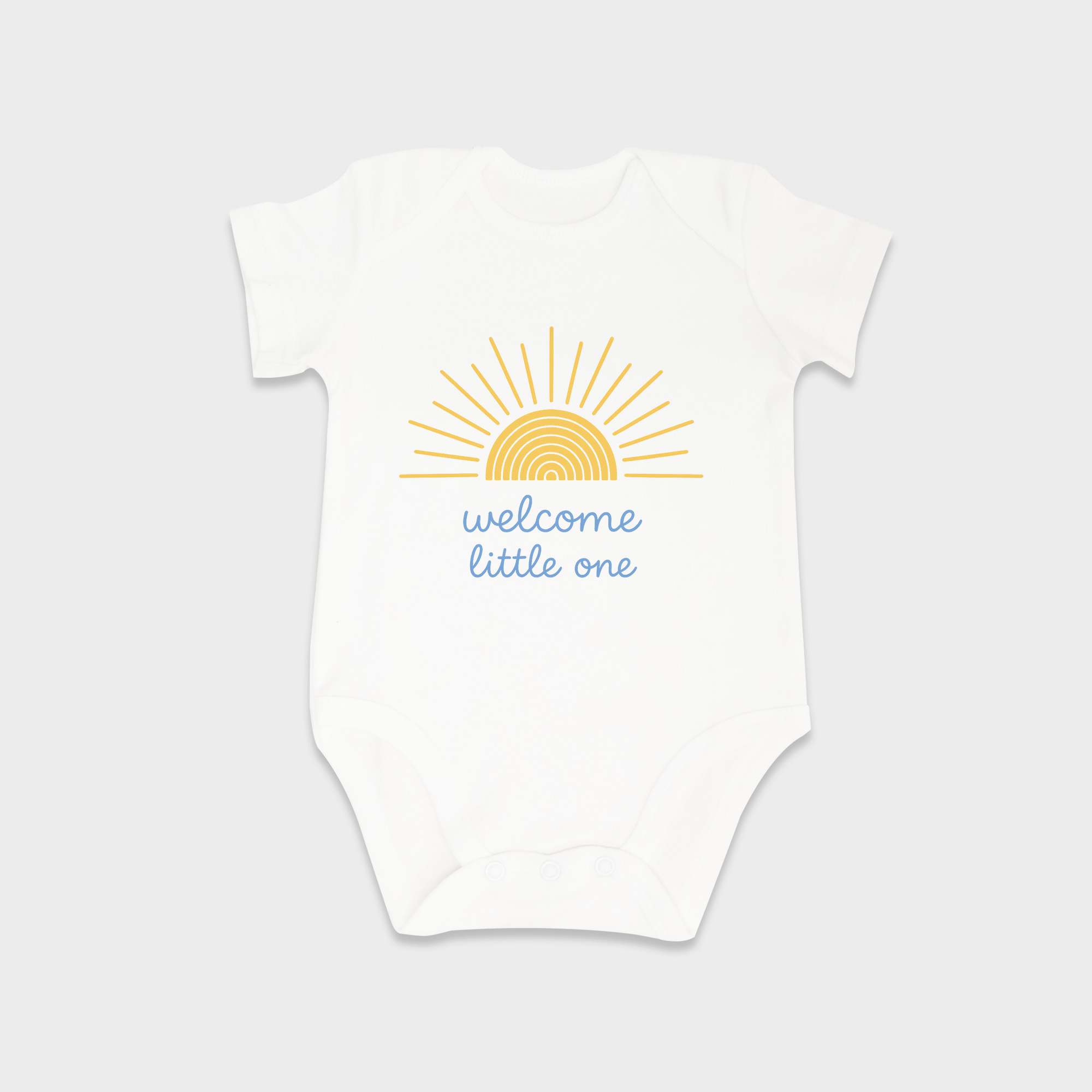 Preemie Sun Graphic baby onesies in White