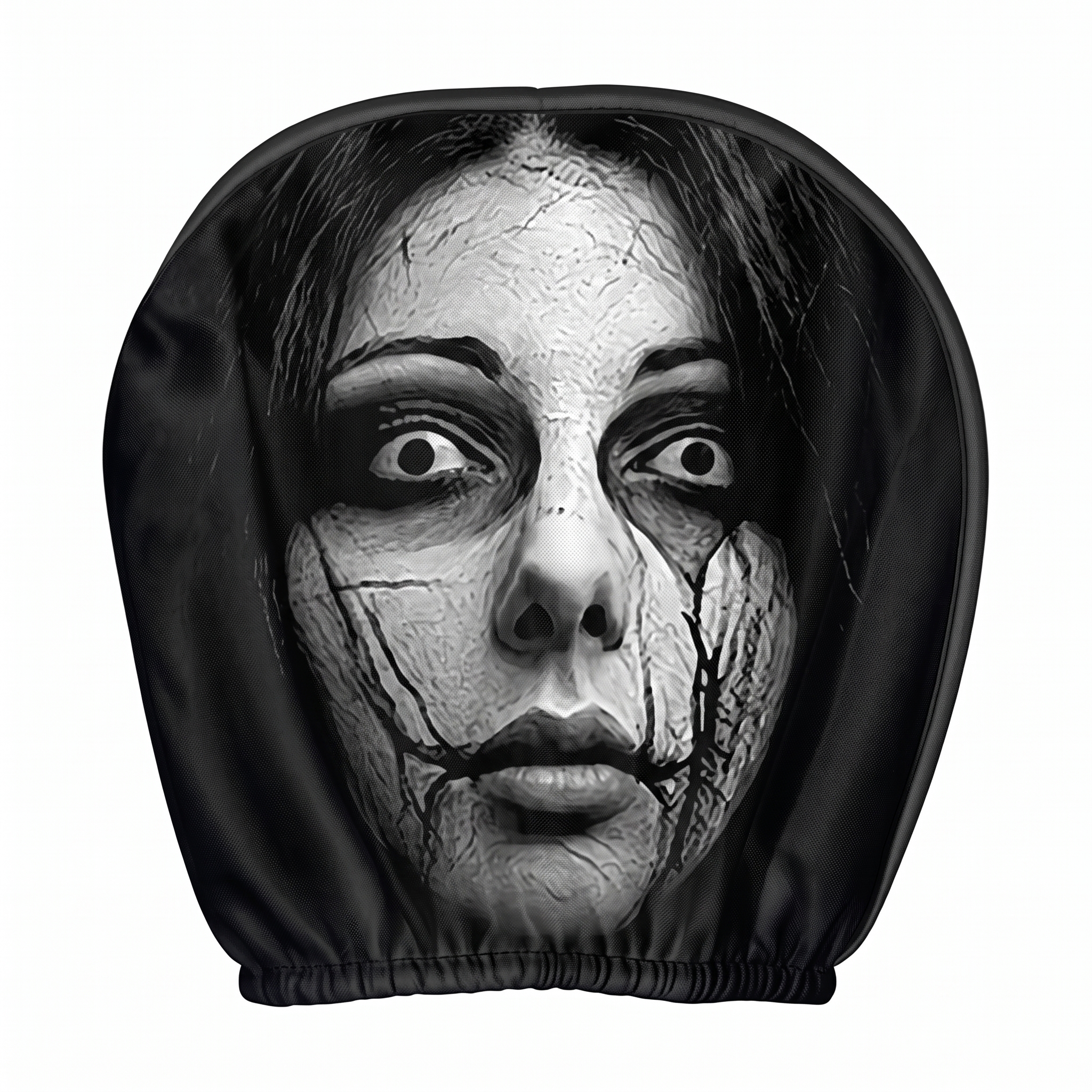 Creepy Haunted Face Halloween Car Headrest Covers