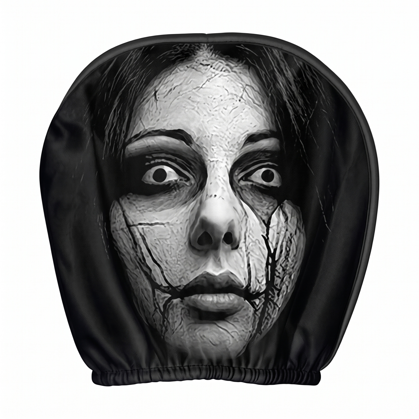 Creepy Haunted Face Halloween Car Headrest Covers