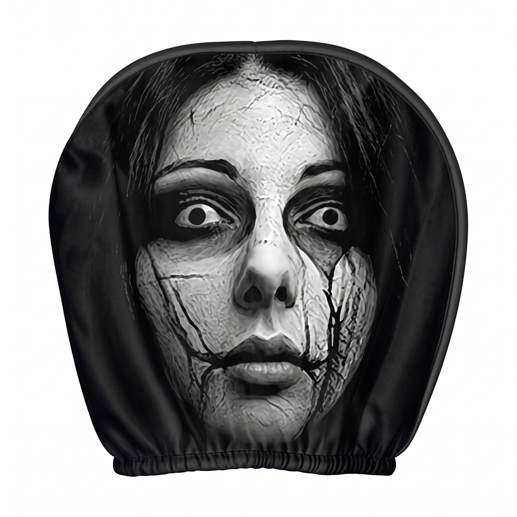 Creepy Haunted Face Halloween Car Headrest Covers