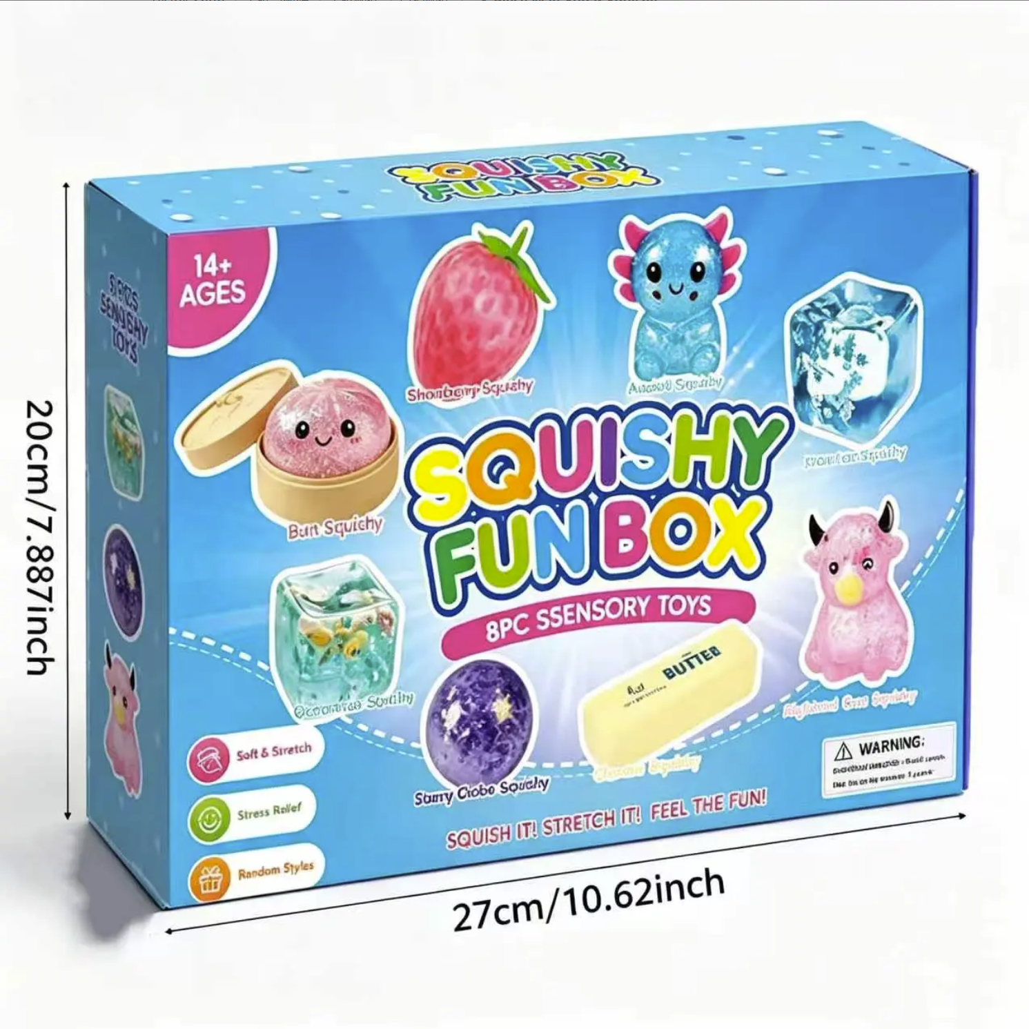 8-Piece Squishy Gift Box – Super Soft Stress Relief Squeeze Toy Set 🎁✨