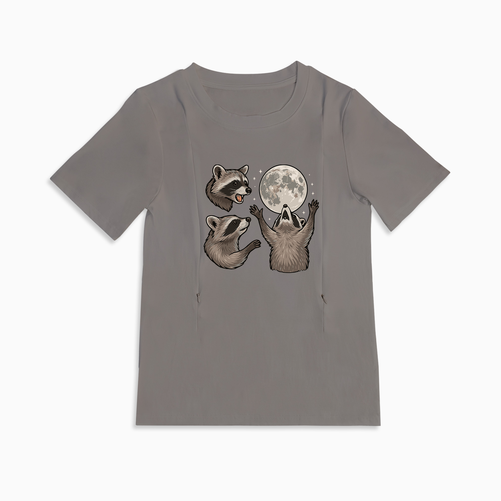 Racoons howling at the Moon Mom Breastfeeding Nursing T Shirt