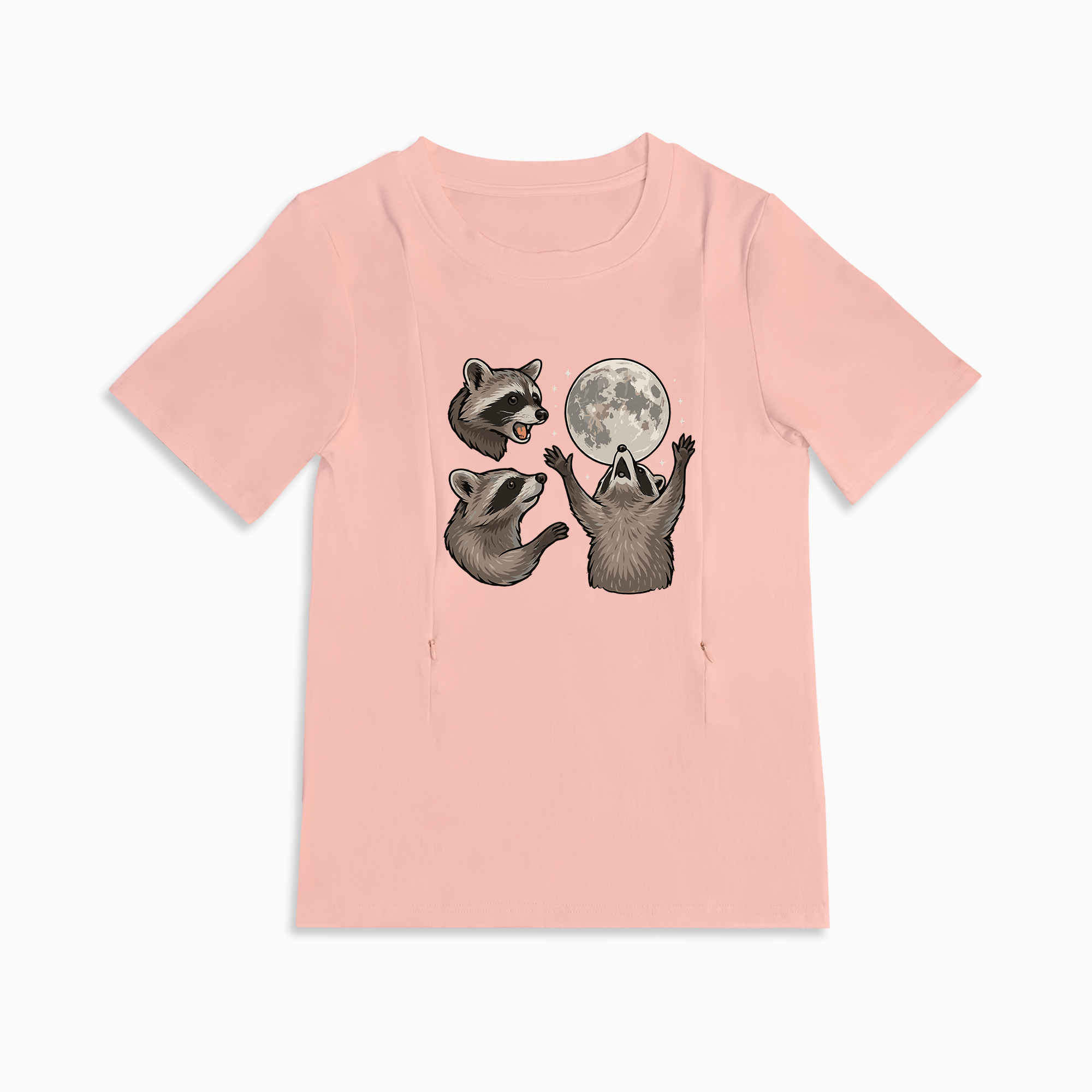 Racoons howling at the Moon Mom Breastfeeding Nursing T Shirt