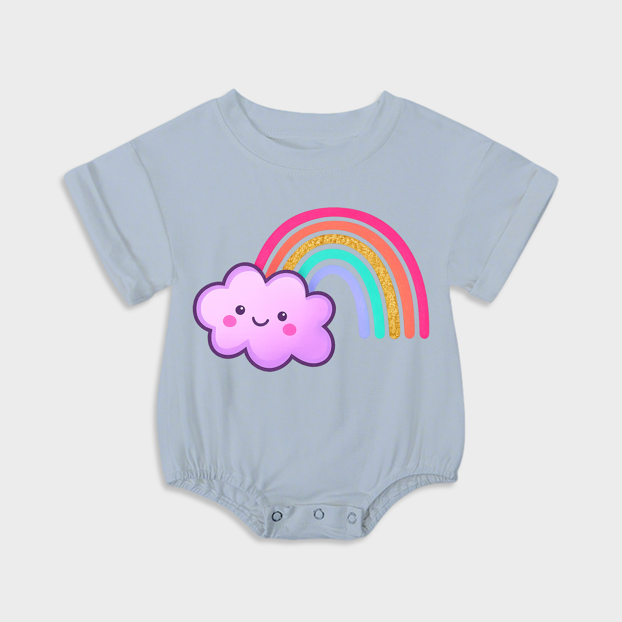 baby onesies - rainbow short-sleeved triangle onesies light steel blue