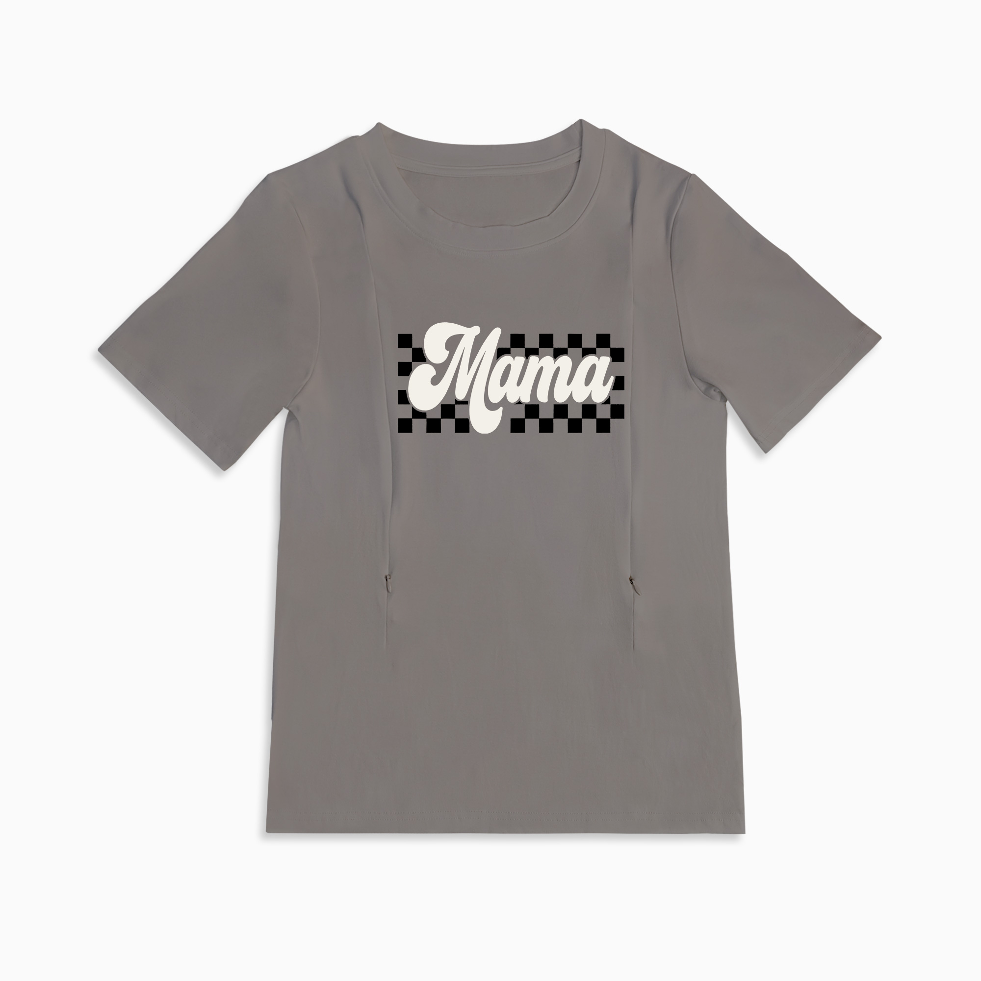 Retro Checkered Mama Mom Breastfeeding Nursing T Shirt