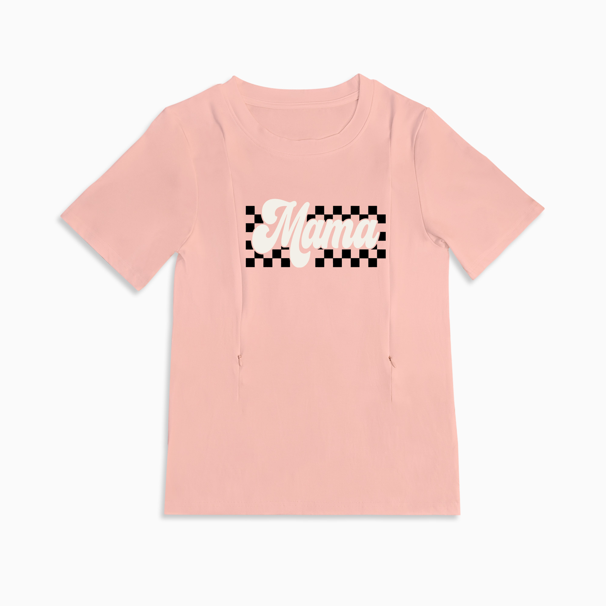 Retro Checkered Mama Mom Breastfeeding Nursing T Shirt
