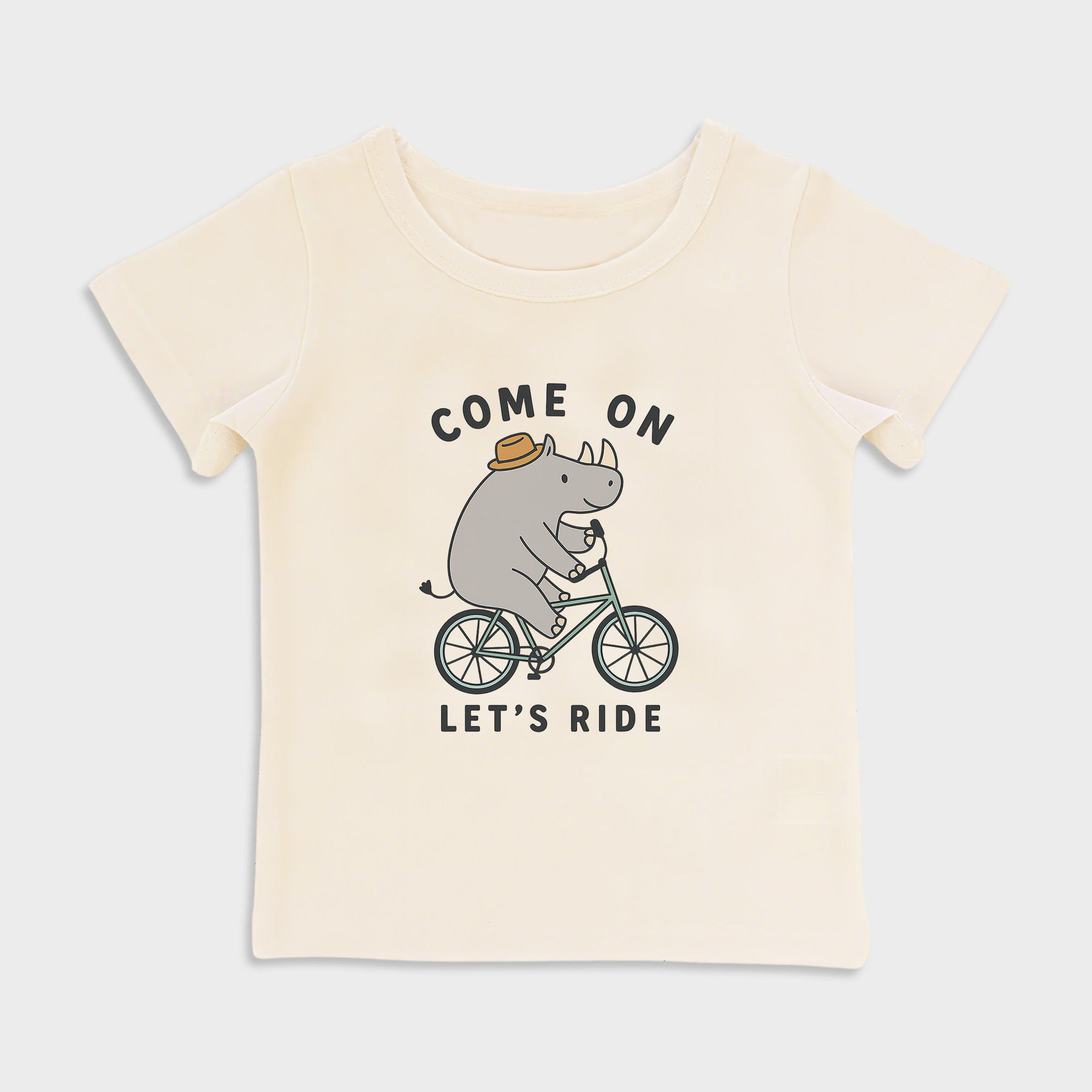 baby shirts rhino kids' t shirt, toddler top beige