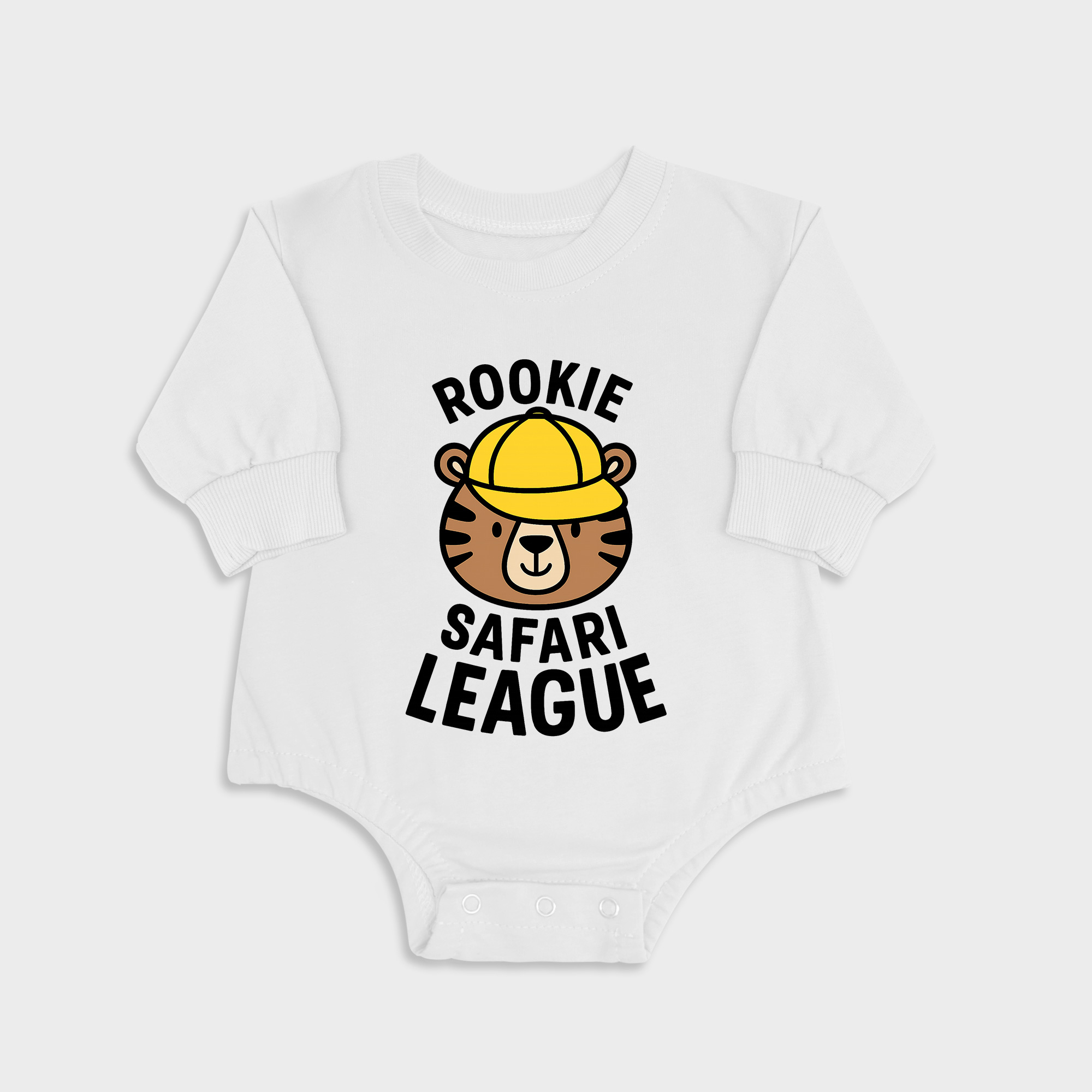 Rookie Safari League White long-sleeved triangle baby onesies