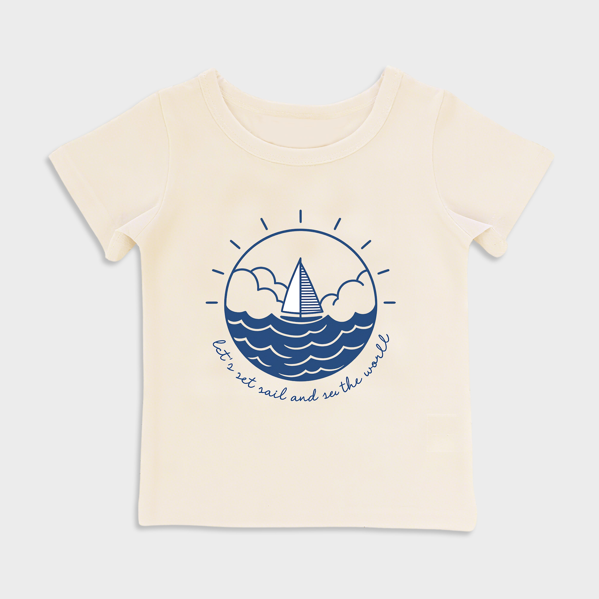 baby shirts sailboat kids' t shirt, toddler top beige