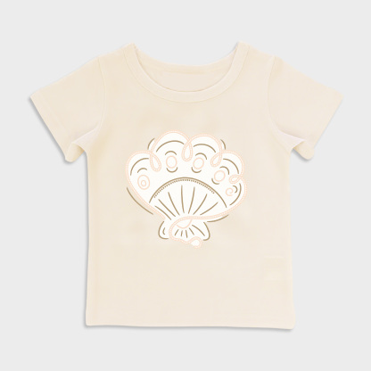 baby shirts seashell kids' t shirt, toddler top beige
