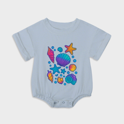 baby onesies - seashell short-sleeved triangle onesies light steel blue