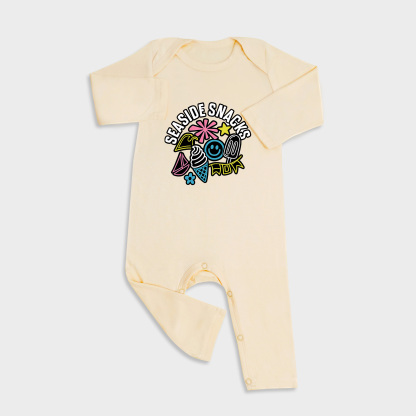 Seaside Snacks Long Sleeve &Long Leg Jumpsuit Light Yellow