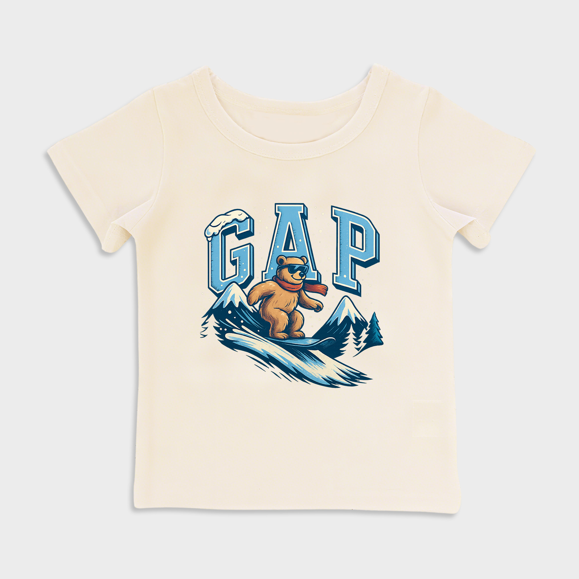 Skiing design Baby shirt in Beige