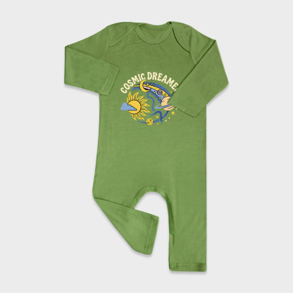 Space Baby Full Length Snap Rompers