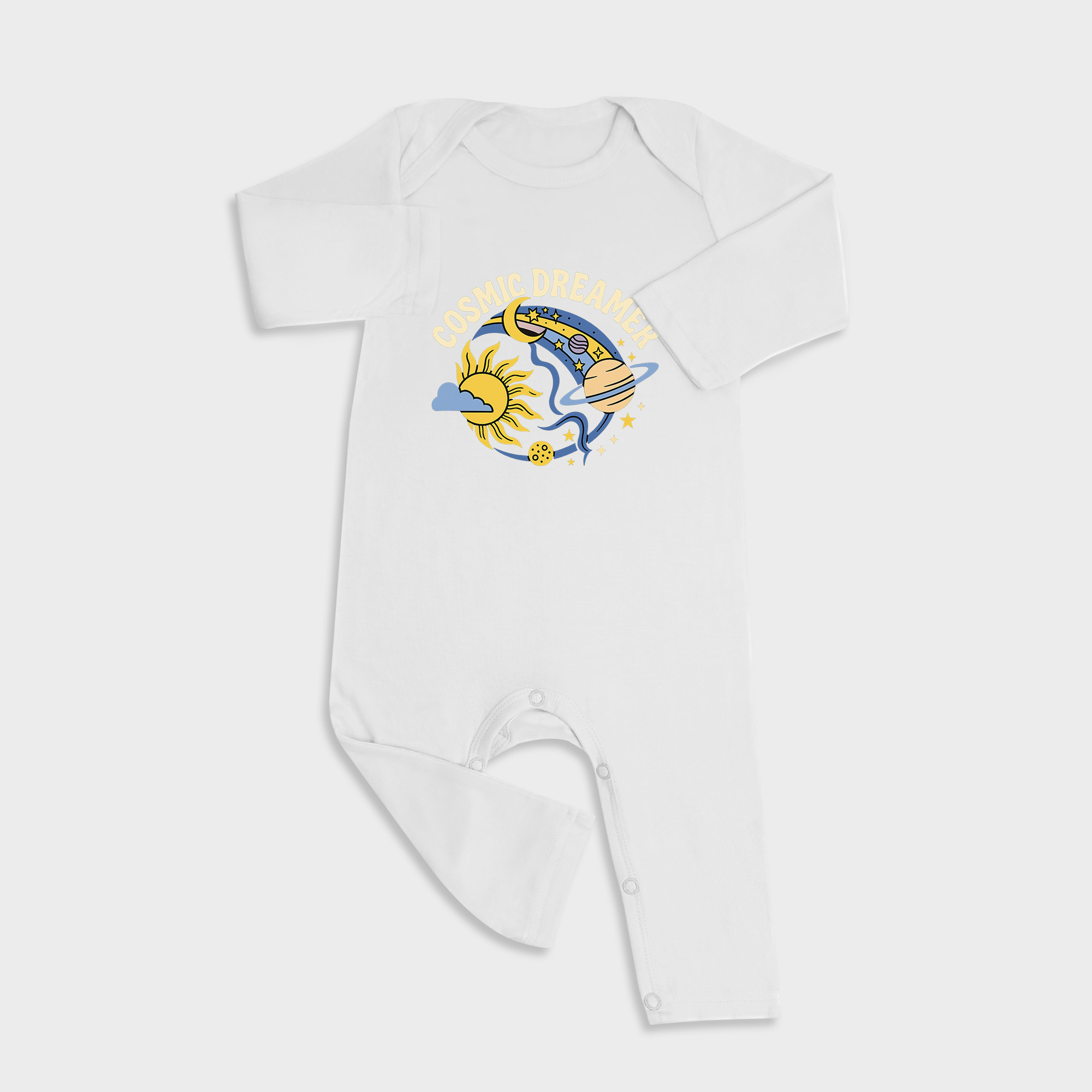 Space Baby Full Length Snap Rompers