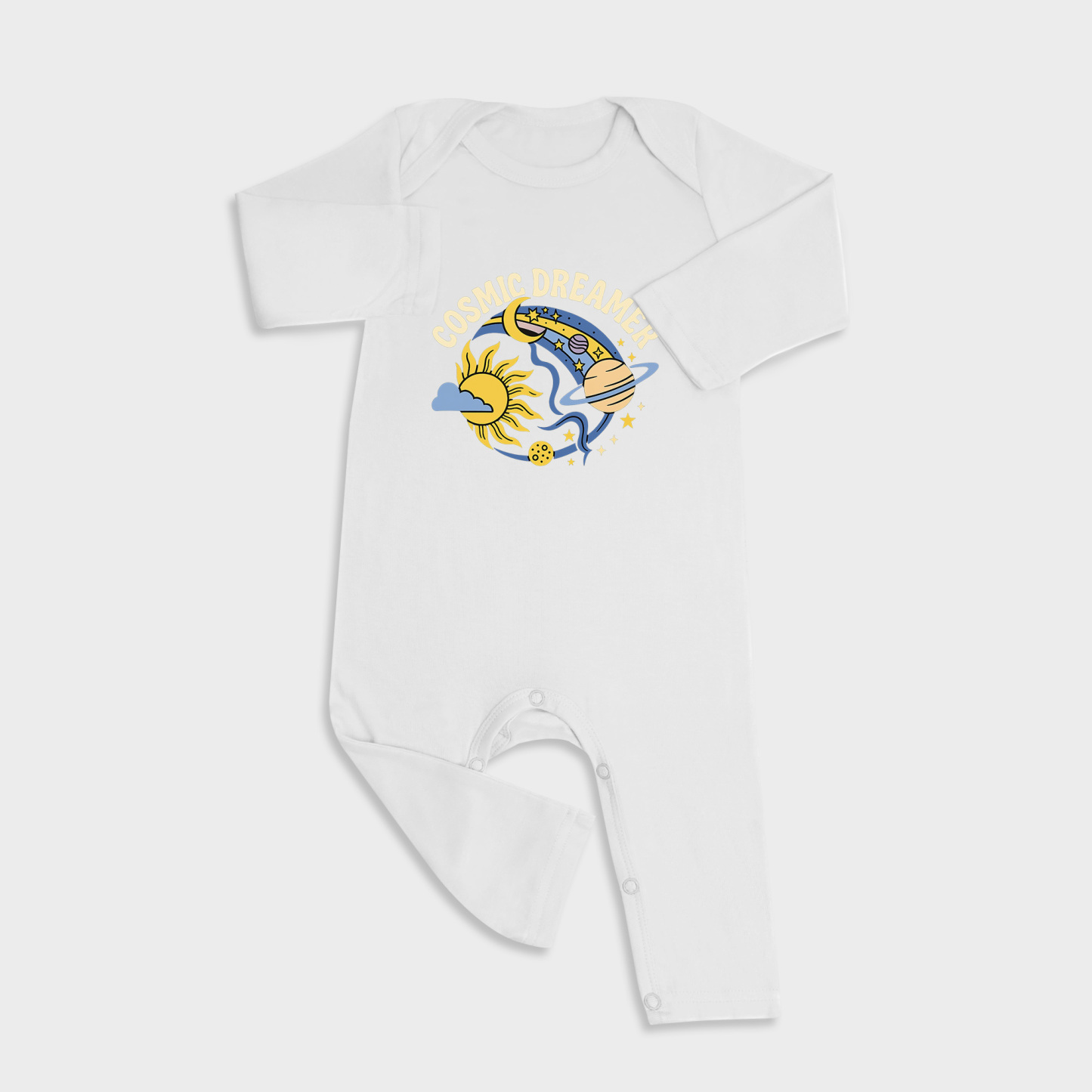 Space Baby Full Length Snap Rompers