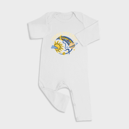 Space Baby Full Length Snap Rompers