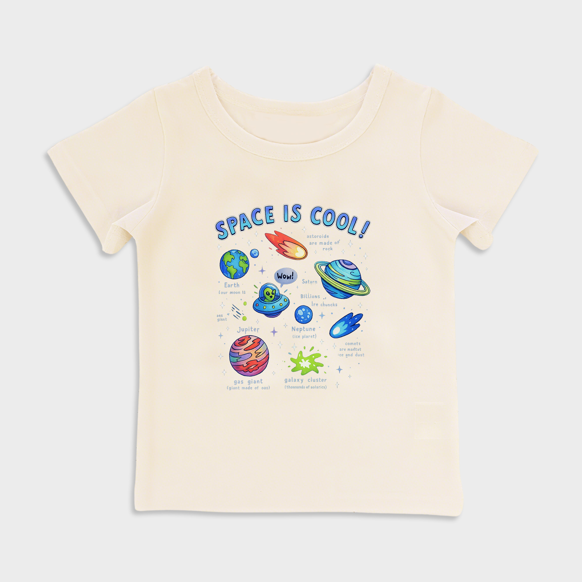 Space Is Cool design Baby shirt in Beige