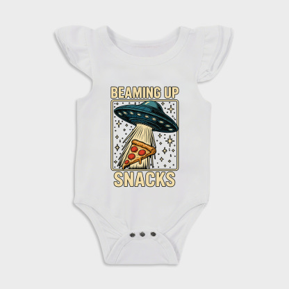 Baby romper with Space design in White