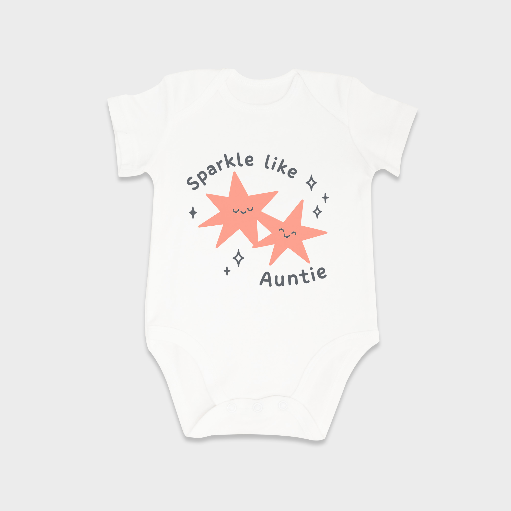 Sparkle Like Auntie baby onesies in White
