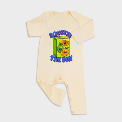 Squeeze The Day Long Sleeve &Long Leg Jumpsuit Light Yellow