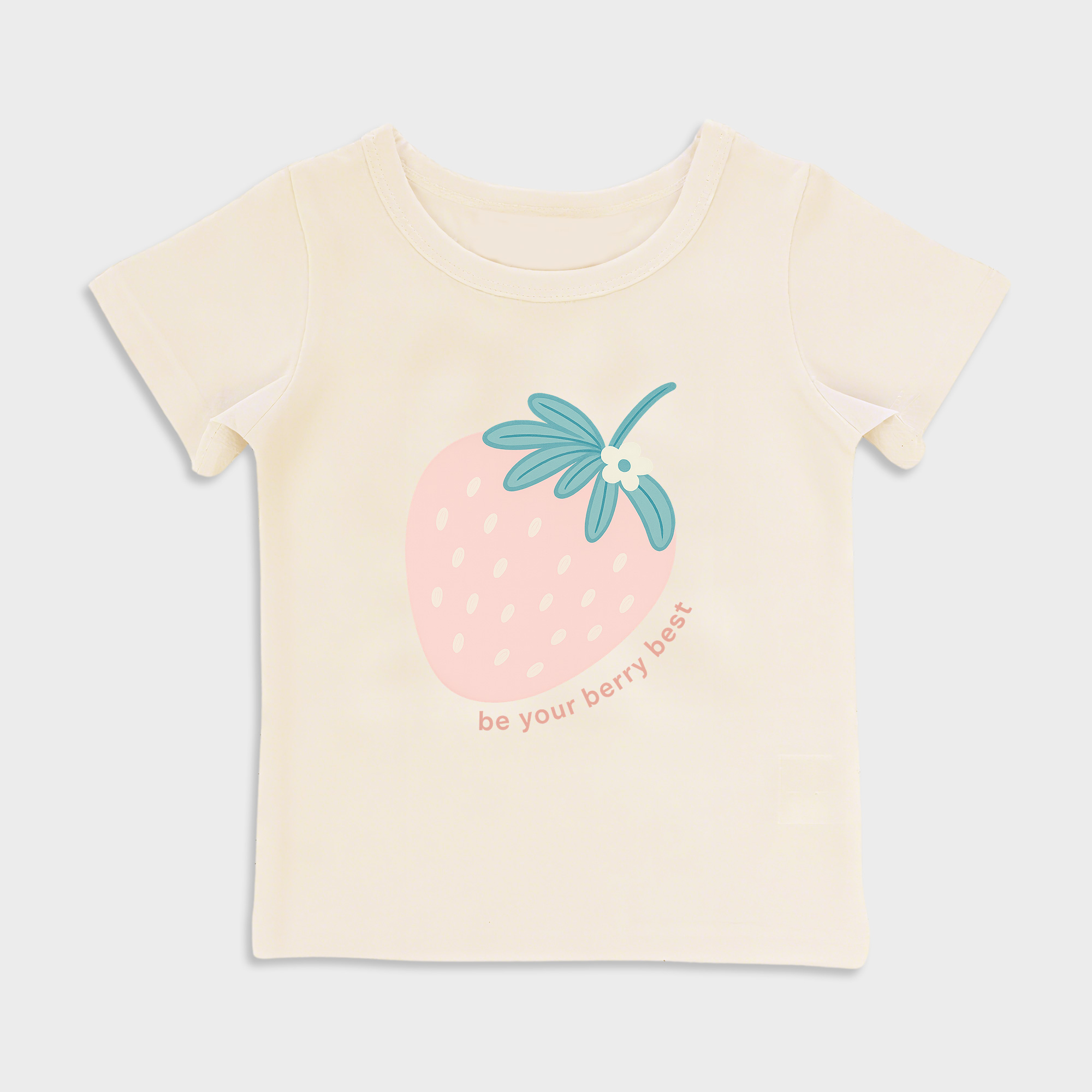 baby shirts strawberry kids' t shirt, toddler top beige