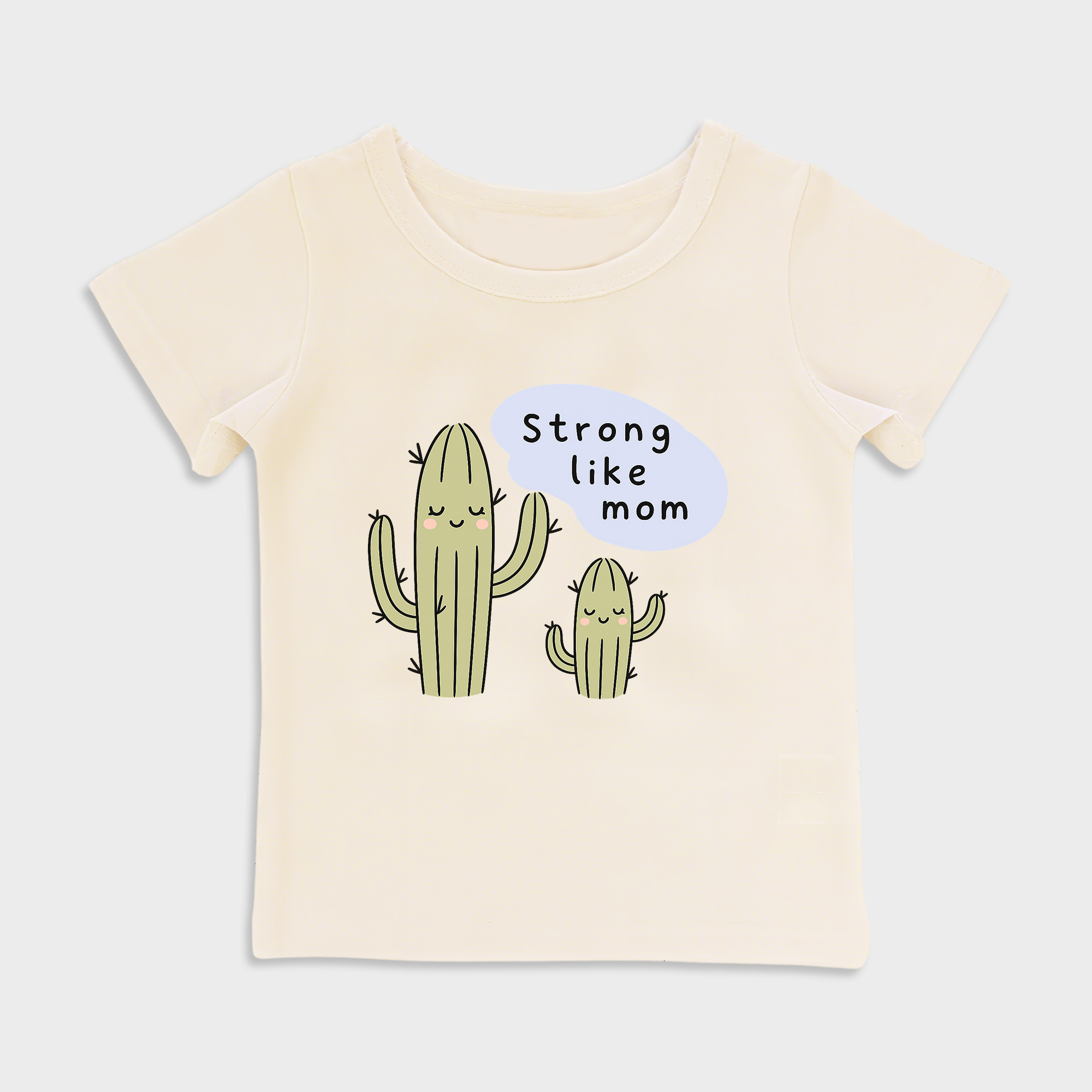 baby shirts strong like mom kids' t shirt, toddler top beige