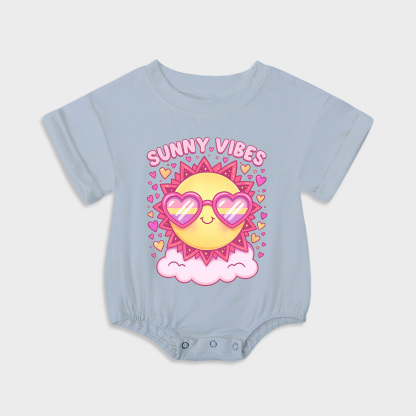 baby onesies - sunny vibes short-sleeved triangle onesies light steel blue