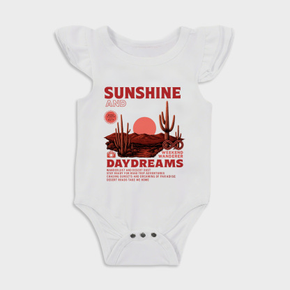 Baby romper with Sunshine design in White