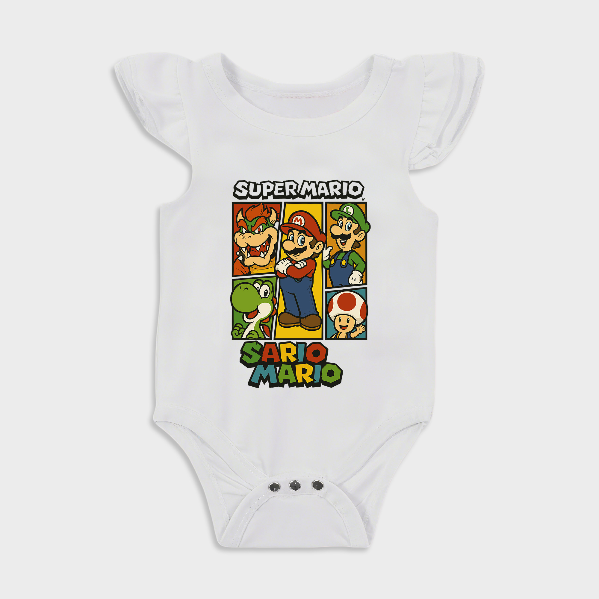 Baby romper - Super Mario Bros Ruffled Triangle Romper White